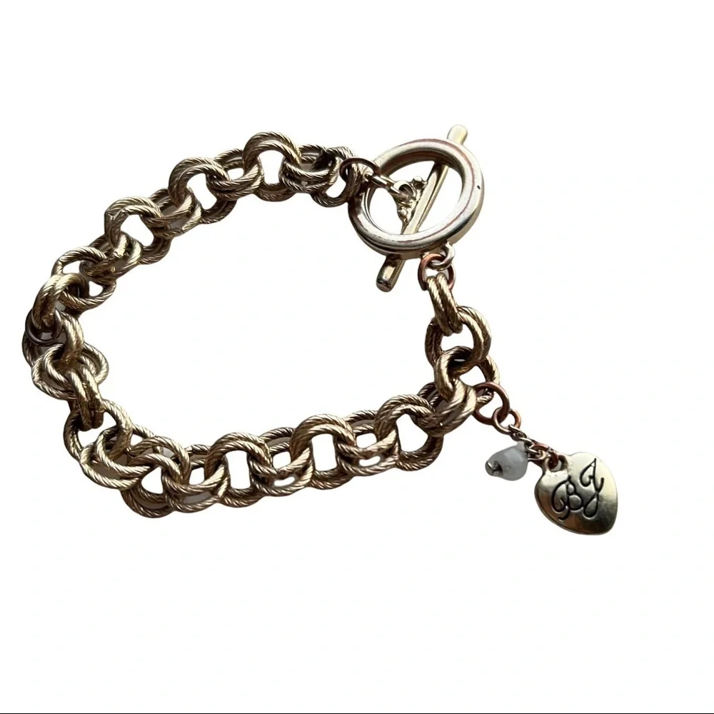 BETSEY JOHNSON Gold Charm Bracelet + Earrings - Picture 5 of 11